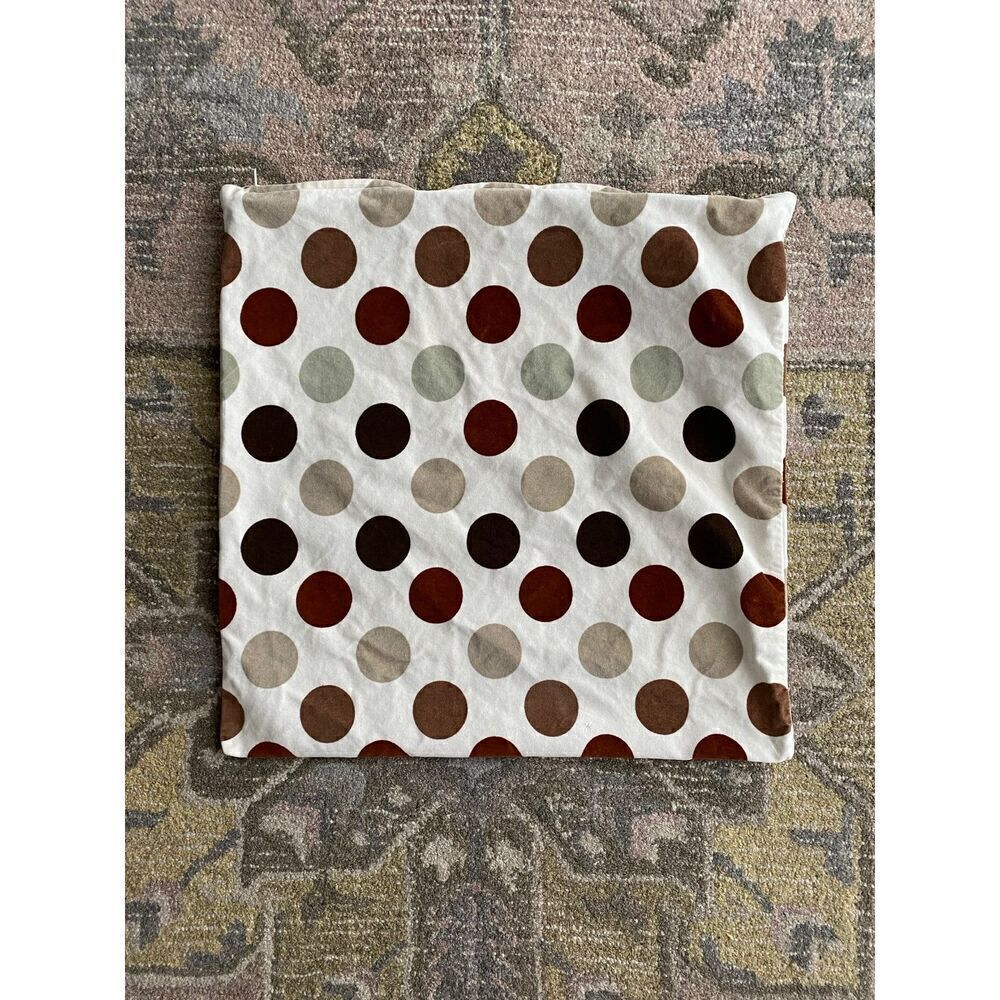 Ikea Brown Dots 20x20” Velvet Feel Throw Pillow Cover (with flaws)
